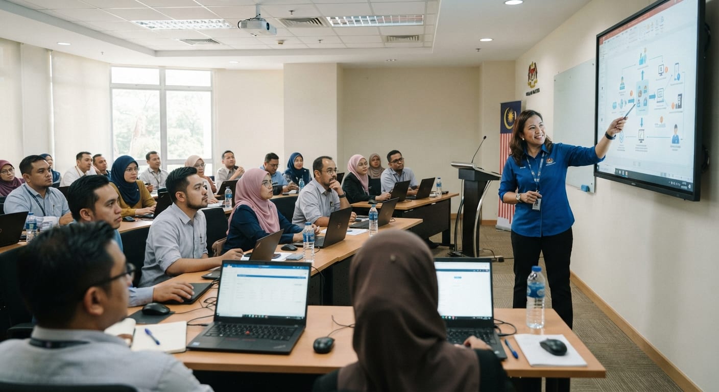 Penjawat awam mengikuti kelas kemahiran digital